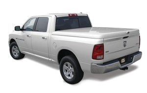 Silver pickup truck with tonneau cover